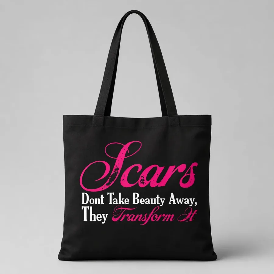 Scars Transform Me Black Tote Bag