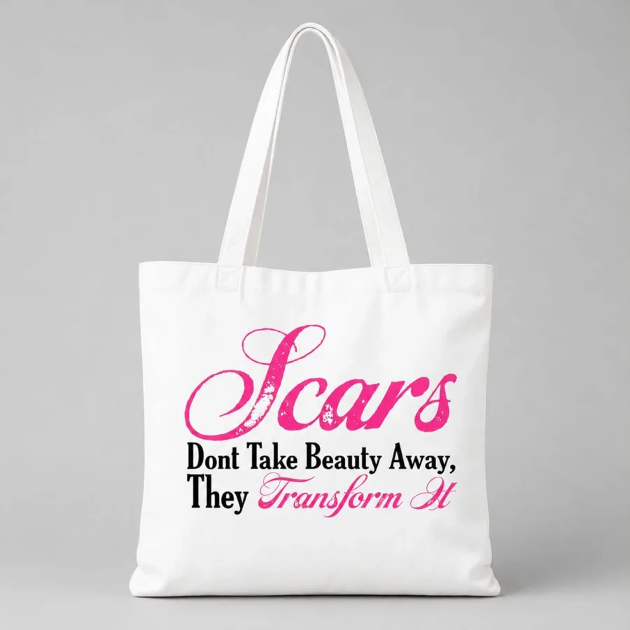 Scars Transform Me White Tote Bag