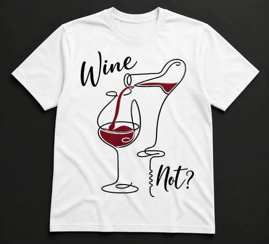 Wine Not? White T-Shirt Round Kneck